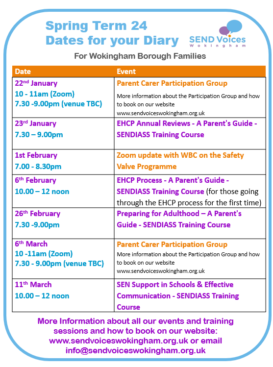 Dates for Spring Term 24